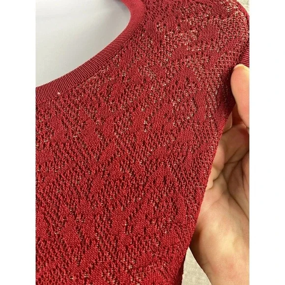 Ali & Jay Sheath Red Nude Bodycon Dress Small Lace Stretch Sleeveless - Picture 3 of 9